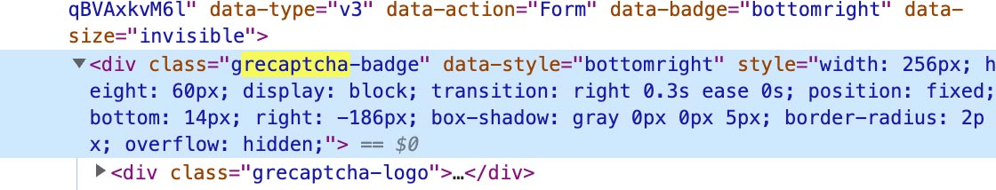 stukje html via Google DevTool