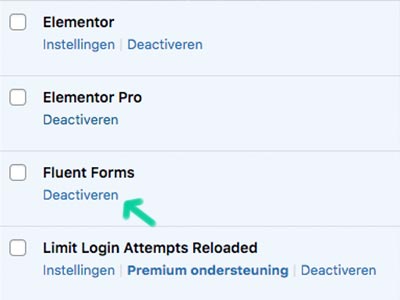 wordpress plugin deactiveren